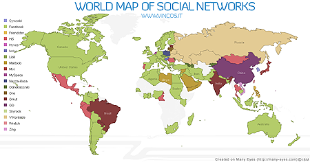 Reţele sociale pe mapamond