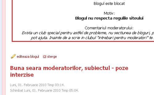Blogul blocat de moderatorii zang.ro